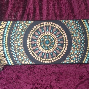 Pontozott mandala-Türkiz és Bronz harmónia ( 20x50cm) - Meska.hu