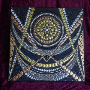 Geometrikus Mandala Energia-30x30cm - művészet - festmény - akril - Meska.hu