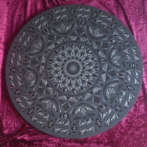 Éjféli Harmónia-kézzel pontozott mandala festmény 50cm - otthon & életmód - dekoráció - spiritualitás - mandala - Meska.hu