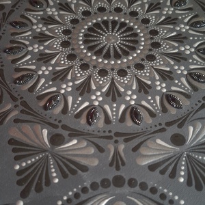 Éjféli Harmónia-kézzel pontozott mandala festmény 50cm - otthon & életmód - dekoráció - spiritualitás - mandala - Meska.hu