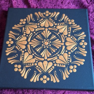 Aurum Mandala- 20x20 cm dotart akril festmény - otthon & életmód - dekoráció - spiritualitás - mandala - Meska.hu