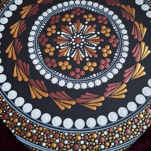 Szív alakú pontozott mandala-Egyedi lakásdekoráció 25cm  - otthon & életmód - dekoráció - spiritualitás - mandala - Meska.hu