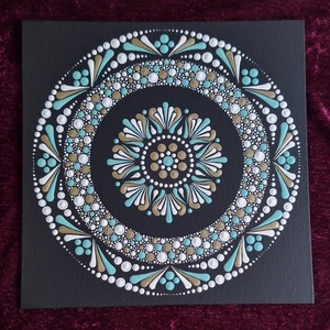 Lelki nyugalom kézzel festett (ponttechnika) Mandala 25x25cm  - otthon & életmód - dekoráció - spiritualitás - mandala - Meska.hu
