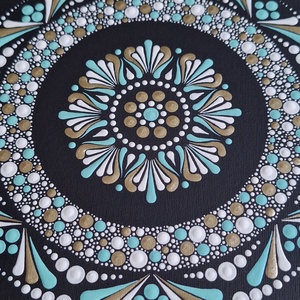 Lelki nyugalom kézzel festett (ponttechnika) Mandala 25x25cm  - otthon & életmód - dekoráció - spiritualitás - mandala - Meska.hu