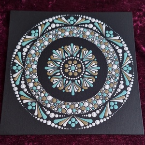 Lelki nyugalom kézzel festett (ponttechnika) Mandala 25x25cm  - otthon & életmód - dekoráció - spiritualitás - mandala - Meska.hu
