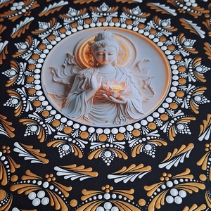 Buddha Mandala falukép- spirituális lakásdekor 50cm - otthon & életmód - dekoráció - spiritualitás - mandala - Meska.hu