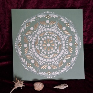 Fény-Mandala 25x25cm kasírozott vászon - Meska.hu
