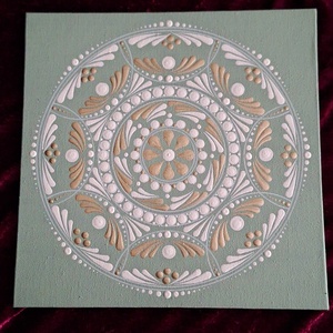Fény-Mandala 25x25cm kasírozott vászon - otthon & életmód - dekoráció - spiritualitás - mandala - Meska.hu