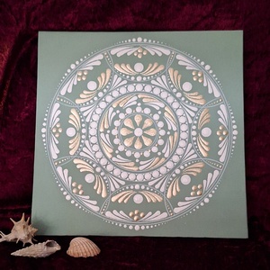 Fény-Mandala 25x25cm kasírozott vászon - otthon & életmód - dekoráció - spiritualitás - mandala - Meska.hu