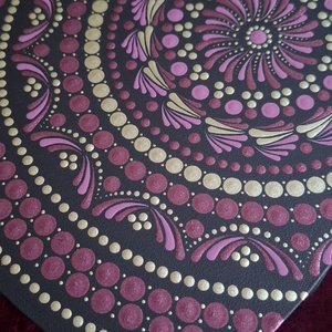 Szív alakú pontozott mandala-Egyedi lakásdekoráció 25cm  - otthon & életmód - dekoráció - spiritualitás - mandala - Meska.hu