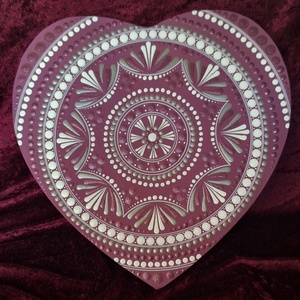 Pink Love-mandala-30cm -Dekoráció  - művészet - festmény - akril - Meska.hu