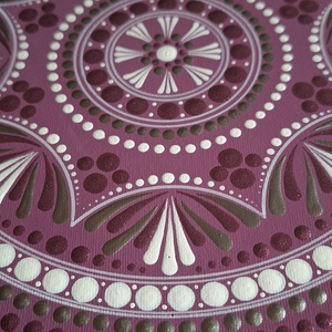 Pink Love-mandala-30cm -Dekoráció  - művészet - festmény - akril - Meska.hu