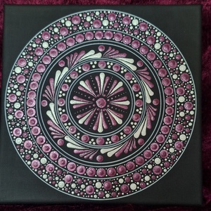 Szeretet Áramlás -mandala-20cm- dotart - művészet - festmény - akril - Meska.hu