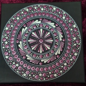 Szeretet Áramlás -mandala-20cm- dotart - művészet - festmény - akril - Meska.hu