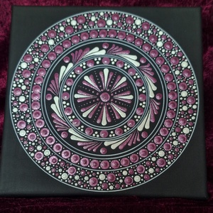 Szeretet Áramlás -mandala-20cm- dotart - művészet - festmény - akril - Meska.hu