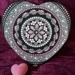 Szeretet mandala-30cm-feszített vászon  - Meska.hu