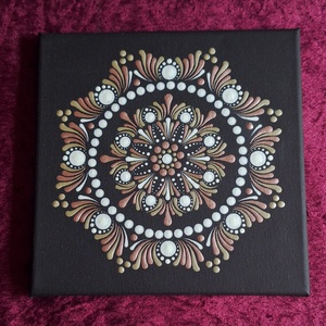 Energia mandala pontozott festmény 20x20cm  - otthon & életmód - dekoráció - spiritualitás - mandala - Meska.hu