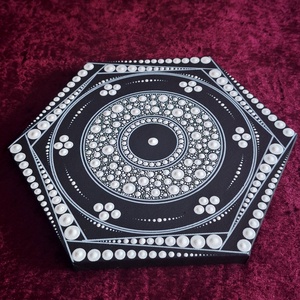 Hexa-Kozmosz � Szakrális geometria pontozott festmény (30 cm) - művészet - festmény - akril - Meska.hu