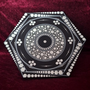 Hexa-Kozmosz � Szakrális geometria pontozott festmény (30 cm) - művészet - festmény - akril - Meska.hu