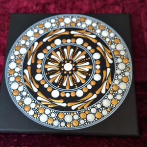 Deluxe Rose Gold és Fehér Pontfestett Mandala � Kézzel készített egyedi fali dekoráció - otthon & életmód - dekoráció - spiritualitás - mandala - Meska.hu