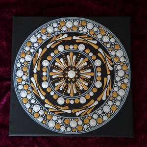 Deluxe Rose Gold és Fehér Pontfestett Mandala � Kézzel készített egyedi fali dekoráció - otthon & életmód - dekoráció - spiritualitás - mandala - Meska.hu