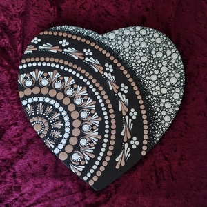 Belső béke szív alakú mandala 28 cm - otthon & életmód - dekoráció - spiritualitás - mandala - Meska.hu