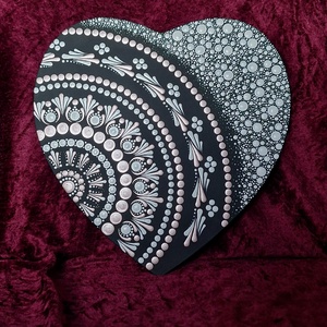 Belső béke szív alakú mandala 28 cm - otthon & életmód - dekoráció - spiritualitás - mandala - Meska.hu