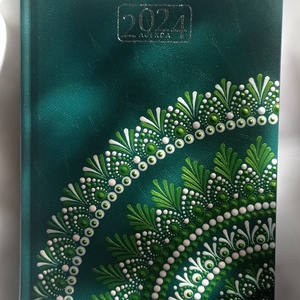 Zöld, nagyméretű mandala naptár, határidőnapló. 2024-es - otthon & életmód - papír, írószer - naptár & tervező - Meska.hu