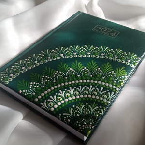 Zöld, nagyméretű mandala naptár, határidőnapló. 2024-es - otthon & életmód - papír, írószer - naptár & tervező - Meska.hu