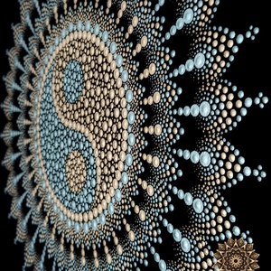 Fények - Jin-jang mandala vászonkép - otthon & életmód - dekoráció - kép & falikép - vászonkép - Meska.hu