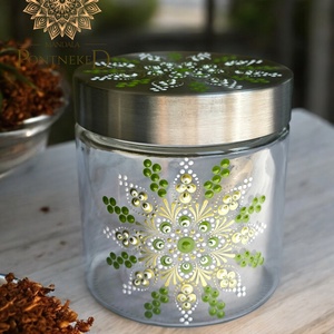 Mandalás üveg fűszertartó szett - otthon & életmód - konyhafelszerelés, tálalás - konyhai tárolás - fűszertartó - Meska.hu