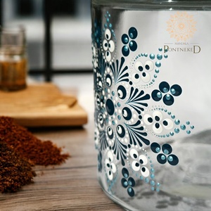 Mandalás üveg fűszertartó szett - otthon & életmód - konyhafelszerelés, tálalás - konyhai tárolás - fűszertartó - Meska.hu