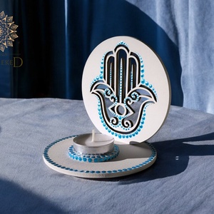 Árnyék mécsestartó - Hamsa kéz (kék-metál) - otthon & életmód - gyertya, illat, aroma - mécses és mécsestartó - Meska.hu