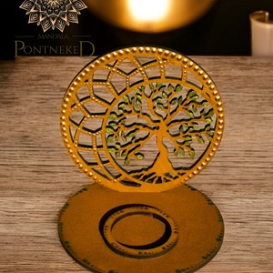 Életfa-mandala - árnyék mécsestartó - otthon & életmód - gyertya, illat, aroma - mécses és mécsestartó - Meska.hu