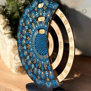 Mandala öröknaptár, álló (19 cm átmérőjű) - otthon & életmód - dekoráció - fali és függő dekoráció - falinaptár & öröknaptár - Meska.hu