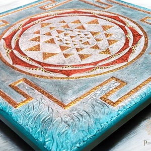Srí yantra - vászonkép (40 X 40 cm) - otthon & életmód - dekoráció - kép & falikép - vászonkép - Meska.hu