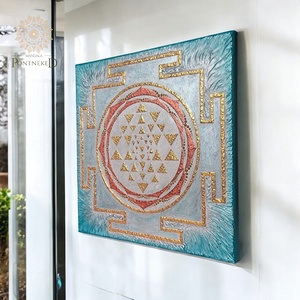 Srí yantra - vászonkép (40 X 40 cm) - otthon & életmód - dekoráció - kép & falikép - vászonkép - Meska.hu