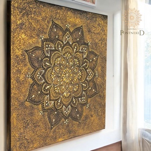 Ébredés - mandala vászonkép (40 X 40 cm) - otthon & életmód - dekoráció - kép & falikép - vászonkép - Meska.hu