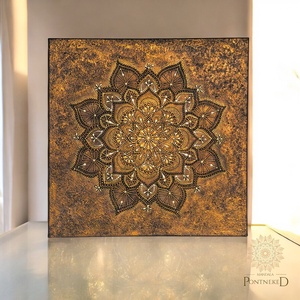 Ébredés - mandala vászonkép (40 X 40 cm) - otthon & életmód - dekoráció - kép & falikép - vászonkép - Meska.hu