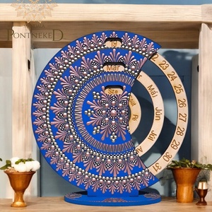 Mandala öröknaptár, álló (19 cm átmérőjű) - otthon & életmód - dekoráció - fali és függő dekoráció - falinaptár & öröknaptár - Meska.hu
