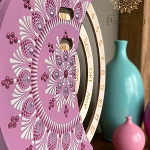 Mandala öröknaptár, álló (20 cm átmérőjű) - otthon & életmód - dekoráció - fali és függő dekoráció - falinaptár & öröknaptár - Meska.hu