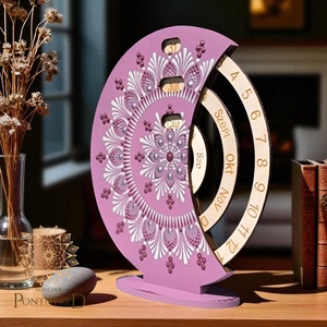 Mandala öröknaptár, álló (20 cm átmérőjű) - otthon & életmód - dekoráció - fali és függő dekoráció - falinaptár & öröknaptár - Meska.hu