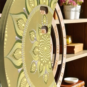 Mandala öröknaptár, vintage zöld, álló (20 cm átmérőjű) - otthon & életmód - dekoráció - fali és függő dekoráció - falinaptár & öröknaptár - Meska.hu