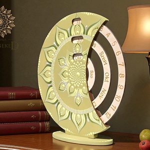Mandala öröknaptár, vintage zöld, álló (20 cm átmérőjű) - otthon & életmód - dekoráció - fali és függő dekoráció - falinaptár & öröknaptár - Meska.hu