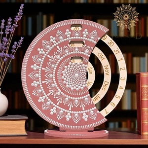 Mandala öröknaptár, vintage lila, álló (20 cm átmérőjű) - Meska.hu
