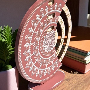Mandala öröknaptár, vintage lila, álló (20 cm átmérőjű) - otthon & életmód - dekoráció - fali és függő dekoráció - falinaptár & öröknaptár - Meska.hu