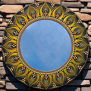 Mandala dekortükör  (25 cm) - otthon & életmód - dekoráció - tükör - Meska.hu