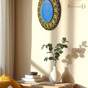 Mandala dekortükör  (25 cm) - otthon & életmód - dekoráció - tükör - Meska.hu