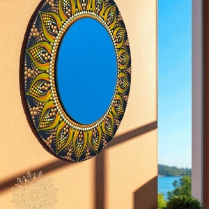 Mandala dekortükör  (25 cm) - otthon & életmód - dekoráció - tükör - Meska.hu