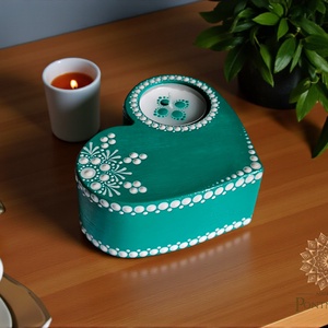 Nagyméretű szív mécsestartó (vintage zöld) - otthon & életmód - gyertya, illat, aroma - mécses és mécsestartó - Meska.hu